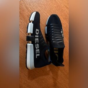 Diesel Black Slip-On Knit Sneakers, Men’s size 12